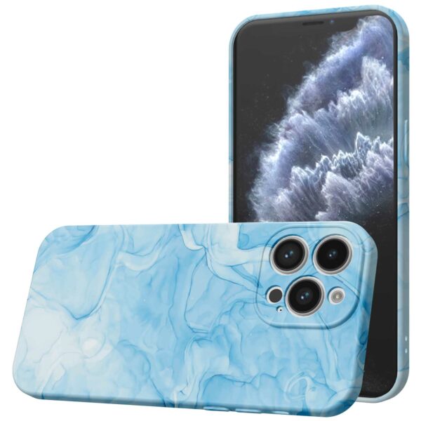 lichtblauw marmer opdruk_iPhone 11 Pro telefoonhoesje met volledige rondom bedrukking (1)