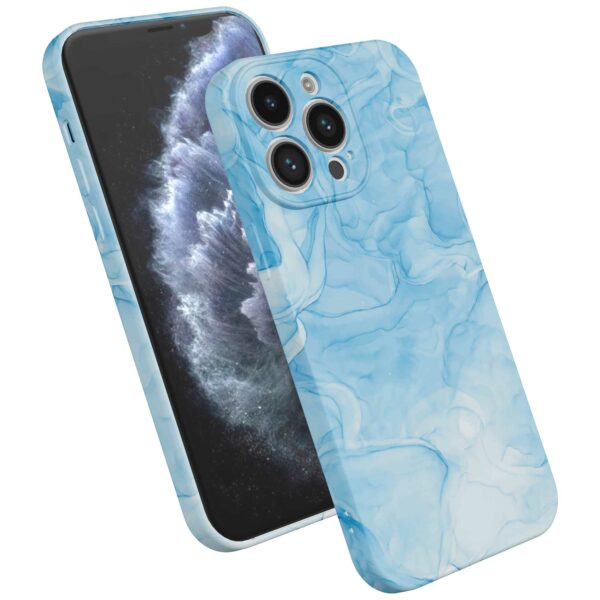 lichtblauw marmer opdruk_iPhone 11 Pro telefoonhoesje met volledige rondom bedrukking (2)