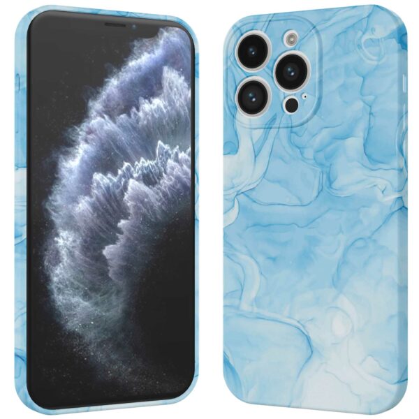 lichtblauw marmer opdruk_iPhone 11 Pro telefoonhoesje met volledige rondom bedrukking (3)