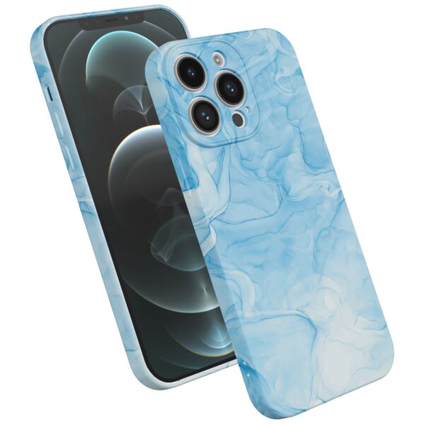 lichtblauw marmer opdruk_iPhone 12 Pro Max telefoonhoesje met volledige rondom bedrukking (2)