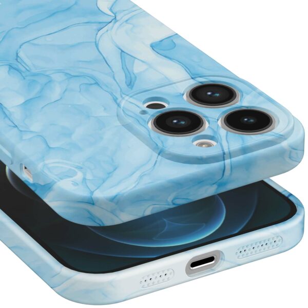 lichtblauw marmer opdruk_iPhone 12 Pro telefoonhoesje met volledige rondom bedrukking (5)