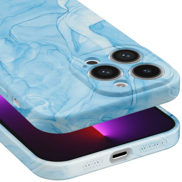 lichtblauw marmer opdruk_iPhone 13 Pro telefoonhoesje met volledige rondom bedrukking (5)