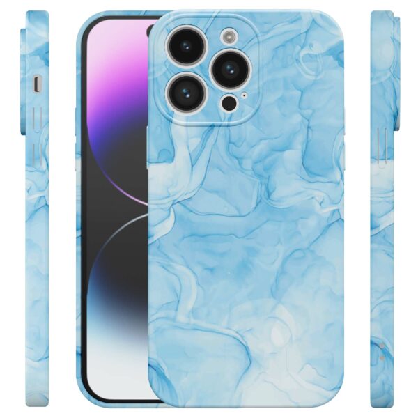 lichtblauw marmer opdruk_iPhone 14 Pro Max telefoonhoesje met volledige rondom bedrukking (4)