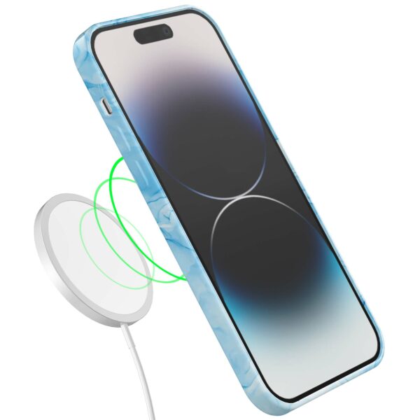lichtblauw marmer opdruk_iPhone 14 Pro telefoonhoesje met volledige rondom bedrukking (7)
