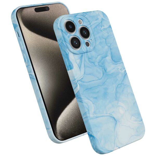 lichtblauw marmer opdruk_iPhone 15 Pro Max telefoonhoesje met volledige rondom bedrukking (2)