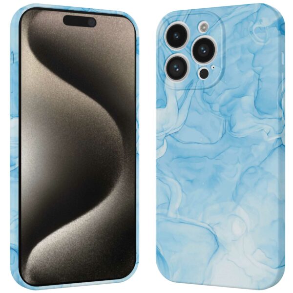 lichtblauw marmer opdruk_iPhone 15 Pro Max telefoonhoesje met volledige rondom bedrukking (3)