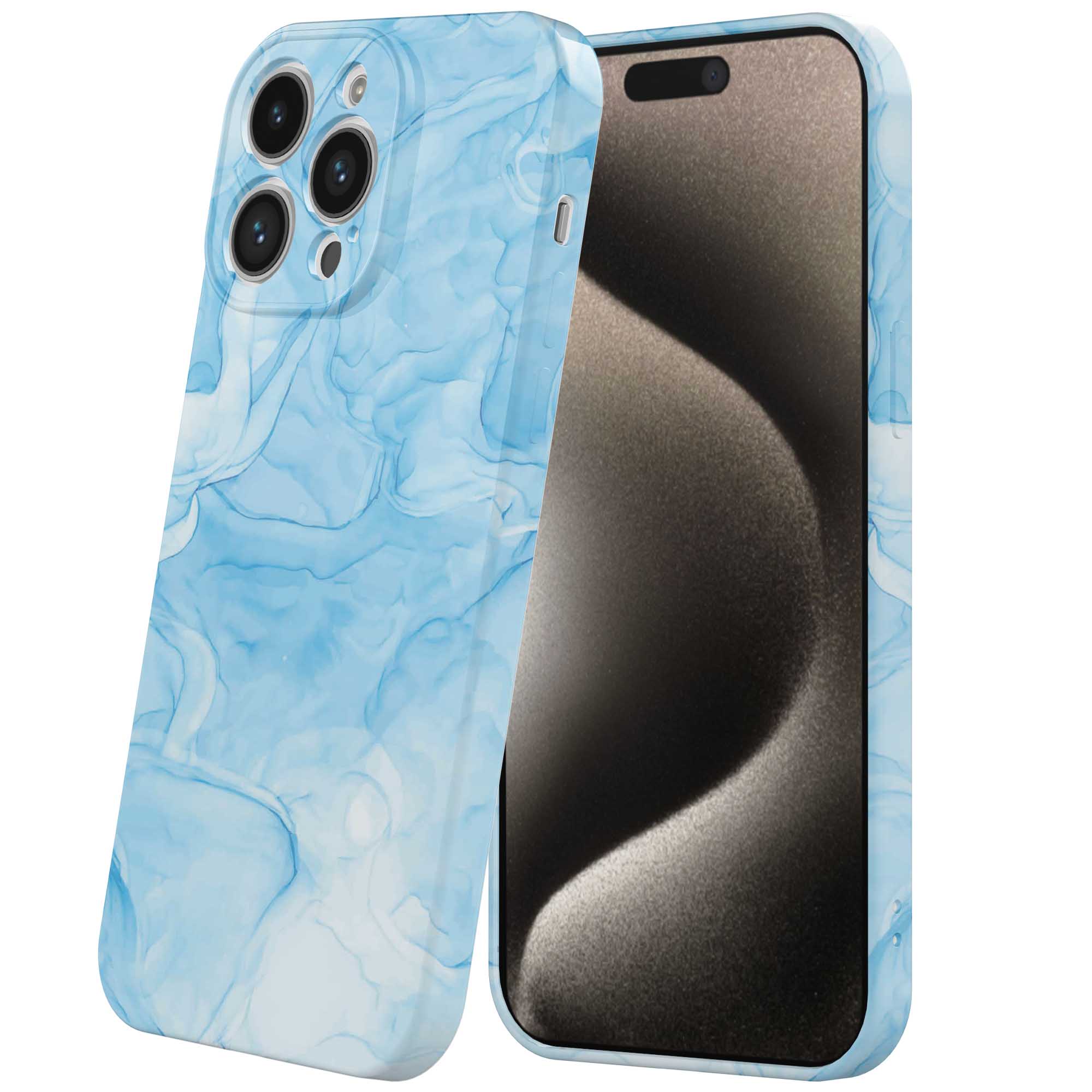 lichtblauw marmer opdruk_iPhone 15 Pro Max telefoonhoesje met volledige rondom bedrukking (6)