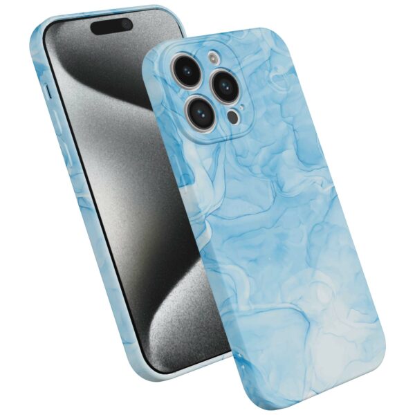 lichtblauw marmer opdruk_iPhone 15 Pro telefoonhoesje met volledige rondom bedrukking (2)
