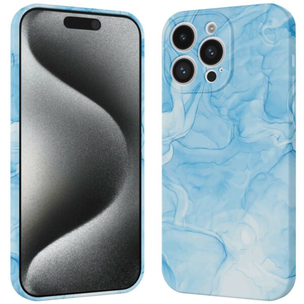 lichtblauw marmer opdruk_iPhone 15 Pro telefoonhoesje met volledige rondom bedrukking (3)