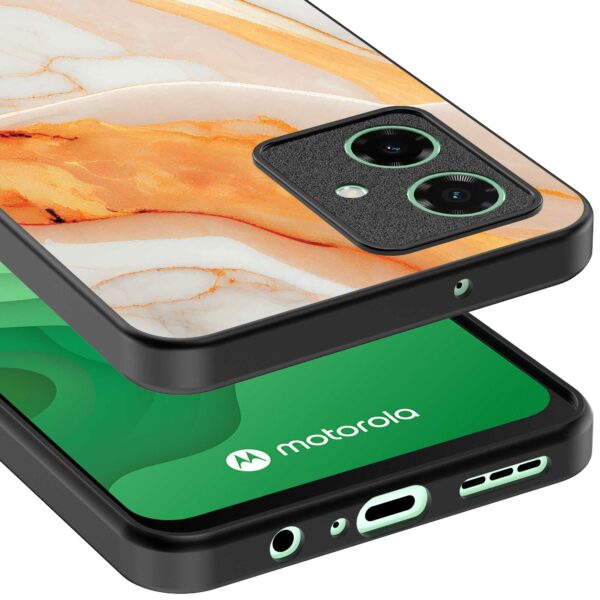 oranje marmer opdruk_Motorola Moto G54 telefoonhoesje (3)