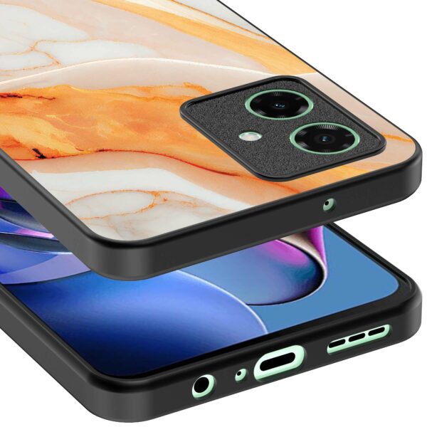 oranje marmer opdruk_Motorola Moto G55 telefoonhoesje (3)