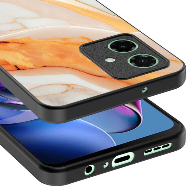 oranje marmer opdruk_Motorola Moto G64 telefoonhoesje (3)