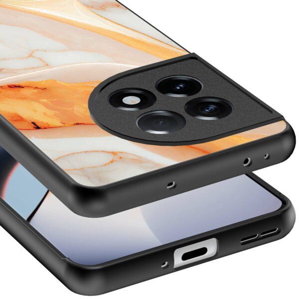 oranje marmer opdruk_OnePlus 11R Telefoonhoesje (3)