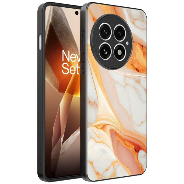 oranje marmer opdruk_OnePlus 13 Telefoonhoesje (1)