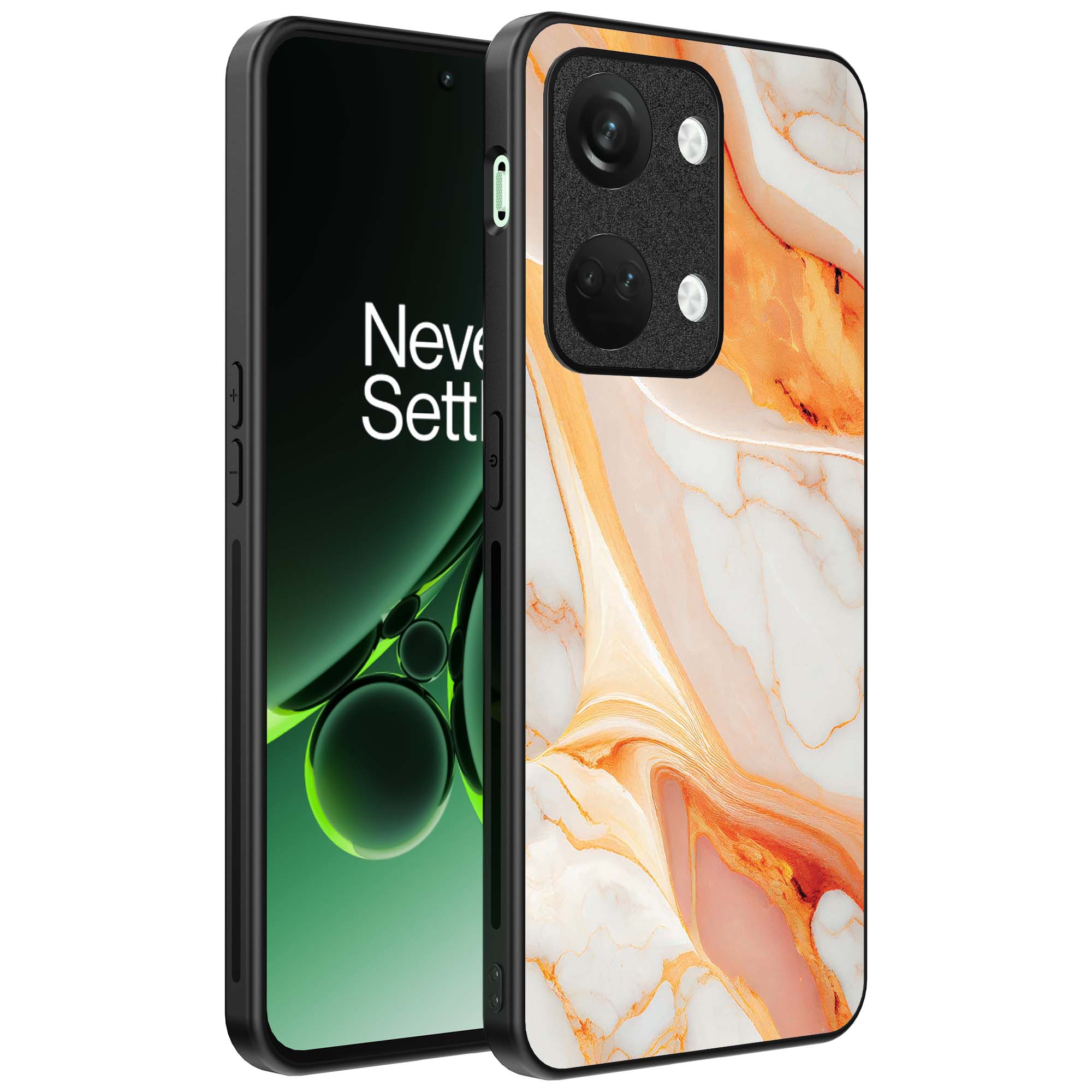 oranje marmer opdruk_OnePlus Nord 3 Telefoonhoesje (1)