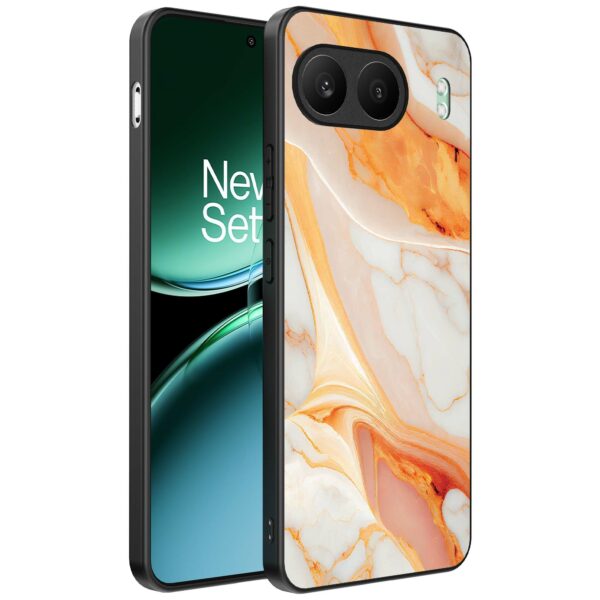 oranje marmer opdruk_OnePlus Nord 4 Telefoonhoesje (1)