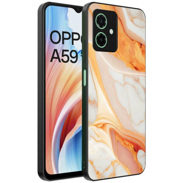 oranje marmer opdruk_Oppo A59 telefoonhoesje (1)