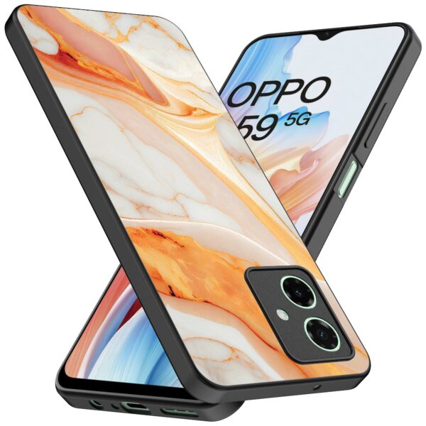 oranje marmer opdruk_Oppo A59 telefoonhoesje (2)