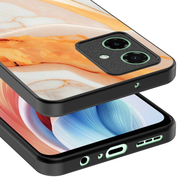 oranje marmer opdruk_Oppo A59 telefoonhoesje (3)