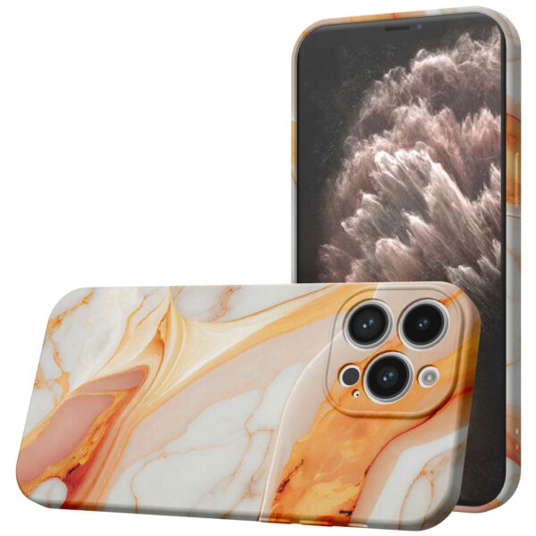 oranje marmer opdruk_iPhone 11 Pro Max telefoonhoesje met volledige rondom bedrukking (1)