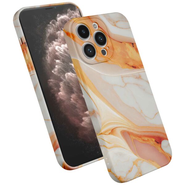 oranje marmer opdruk_iPhone 11 Pro Max telefoonhoesje met volledige rondom bedrukking (2)