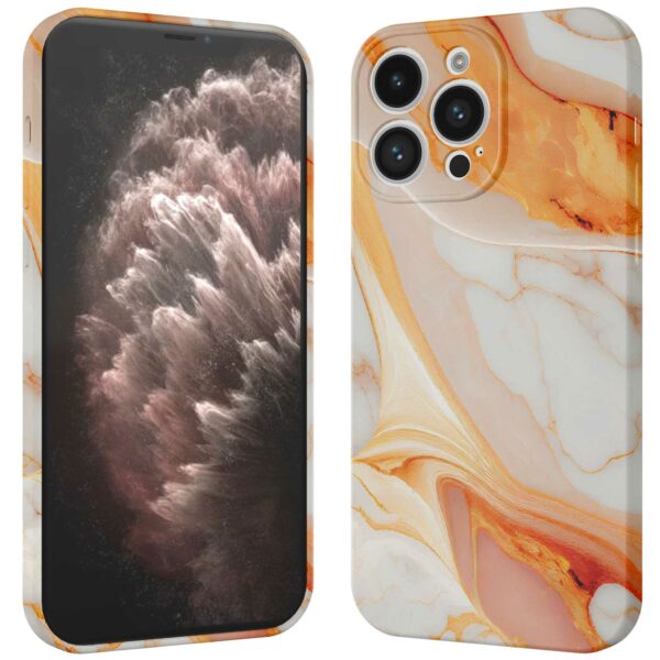 oranje marmer opdruk_iPhone 11 Pro Max telefoonhoesje met volledige rondom bedrukking (3)