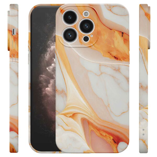 oranje marmer opdruk_iPhone 11 Pro Max telefoonhoesje met volledige rondom bedrukking (4)