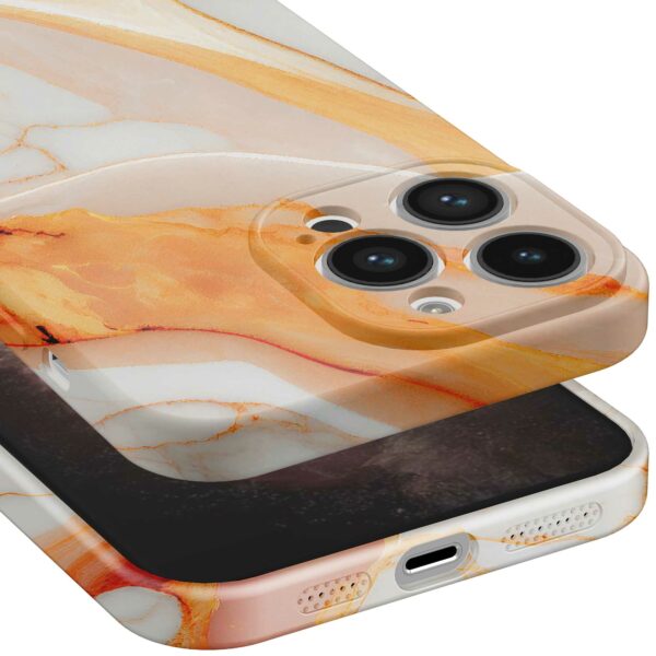 oranje marmer opdruk_iPhone 11 Pro Max telefoonhoesje met volledige rondom bedrukking (5)