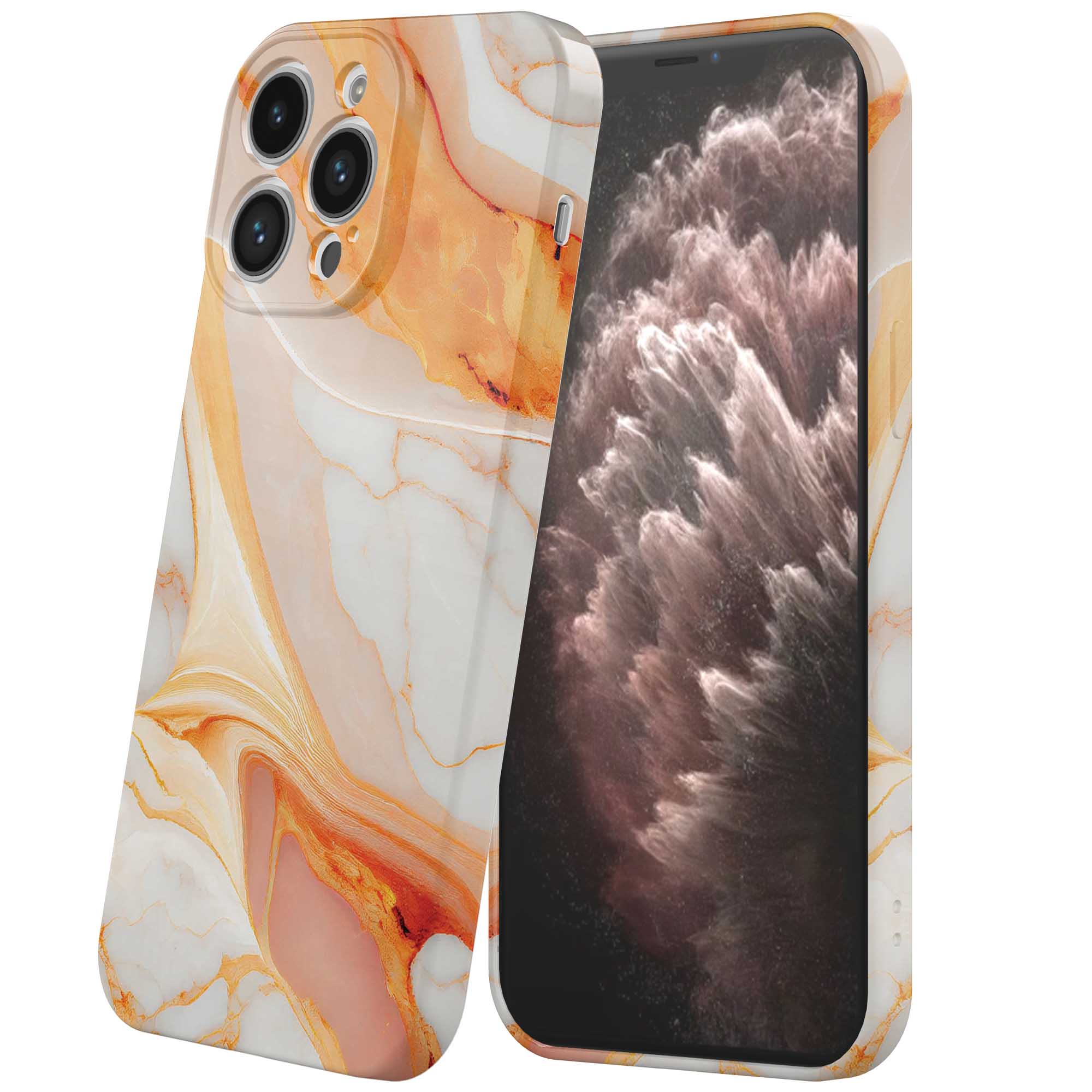 oranje marmer opdruk_iPhone 11 Pro Max telefoonhoesje met volledige rondom bedrukking (6)