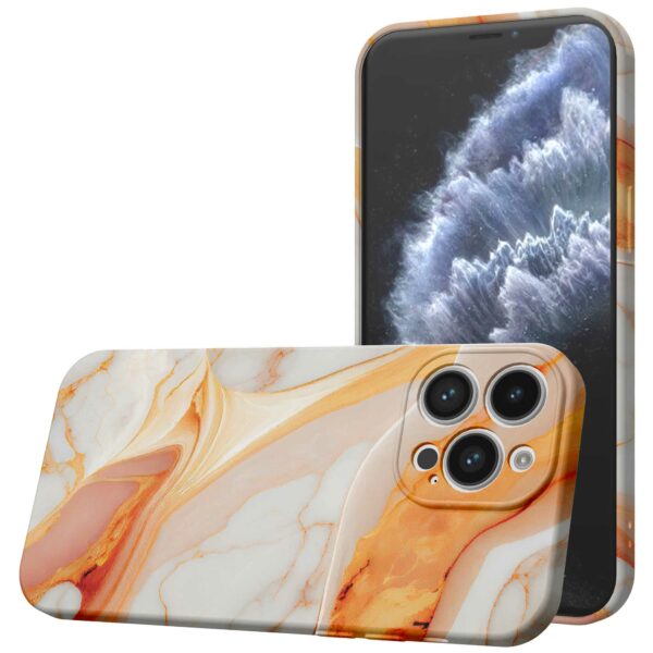oranje marmer opdruk_iPhone 11 Pro telefoonhoesje met volledige rondom bedrukking (1)