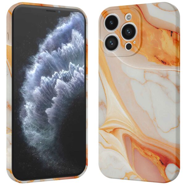 oranje marmer opdruk_iPhone 11 Pro telefoonhoesje met volledige rondom bedrukking (3)