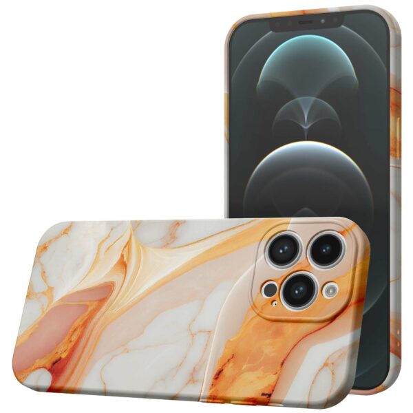 oranje marmer opdruk_iPhone 12 Pro Max telefoonhoesje met volledige rondom bedrukking (1)
