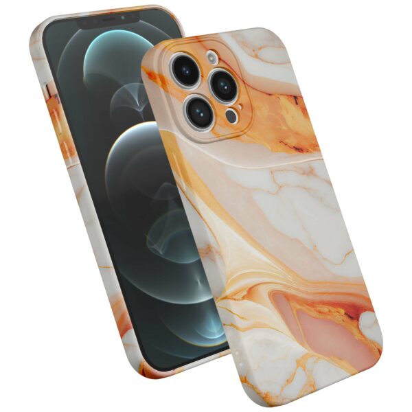 oranje marmer opdruk_iPhone 12 Pro Max telefoonhoesje met volledige rondom bedrukking (2)