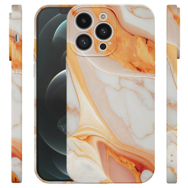 oranje marmer opdruk_iPhone 12 Pro Max telefoonhoesje met volledige rondom bedrukking (4)