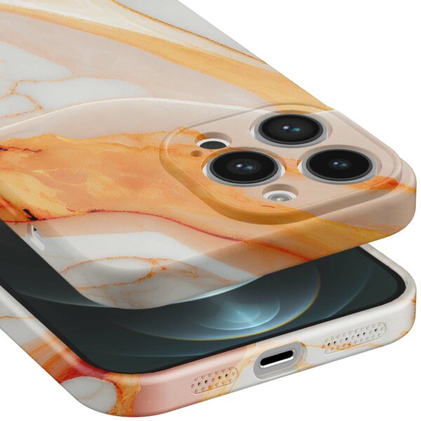 oranje marmer opdruk_iPhone 12 Pro Max telefoonhoesje met volledige rondom bedrukking (5)