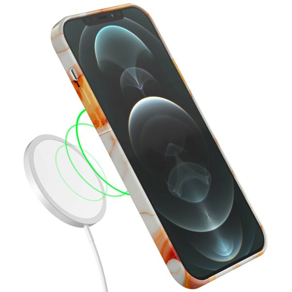 oranje marmer opdruk_iPhone 12 Pro Max telefoonhoesje met volledige rondom bedrukking (7)