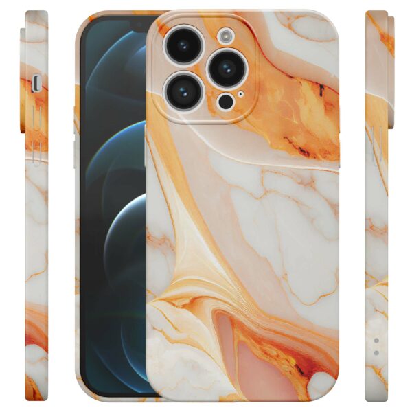 oranje marmer opdruk_iPhone 12 Pro telefoonhoesje met volledige rondom bedrukking (4)