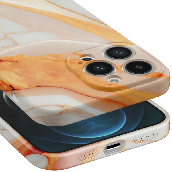 oranje marmer opdruk_iPhone 12 Pro telefoonhoesje met volledige rondom bedrukking (5)