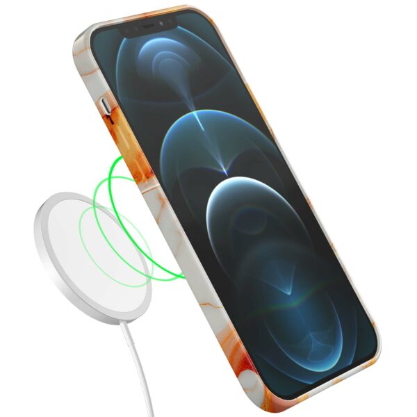 oranje marmer opdruk_iPhone 12 Pro telefoonhoesje met volledige rondom bedrukking (7)