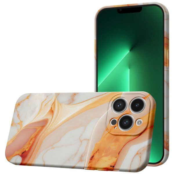 oranje marmer opdruk_iPhone 13 Pro Max telefoonhoesje met volledige rondom bedrukking (1)