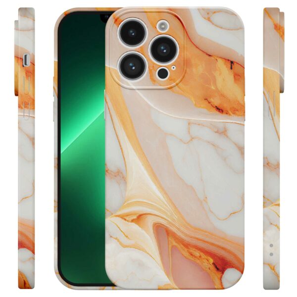 oranje marmer opdruk_iPhone 13 Pro Max telefoonhoesje met volledige rondom bedrukking (4)
