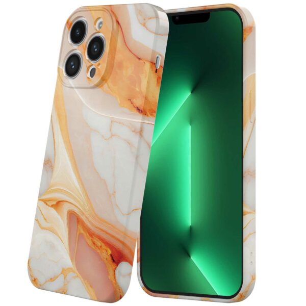 oranje marmer opdruk_iPhone 13 Pro Max telefoonhoesje met volledige rondom bedrukking (6)