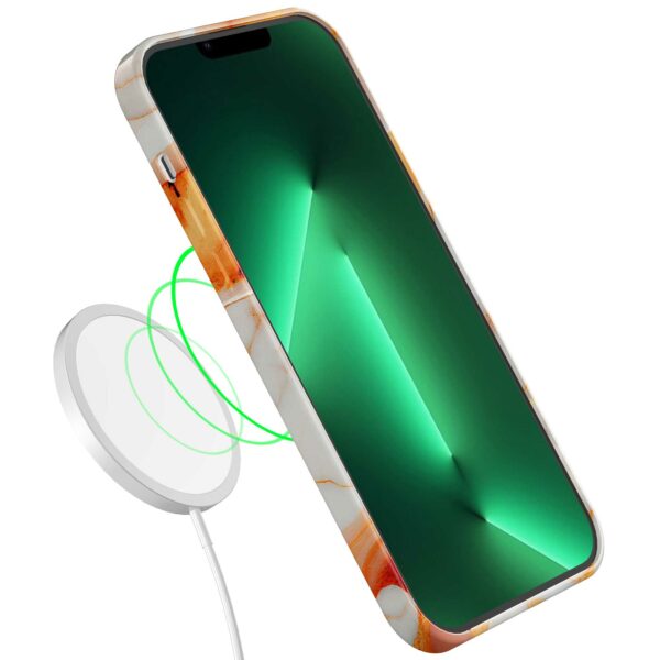 oranje marmer opdruk_iPhone 13 Pro Max telefoonhoesje met volledige rondom bedrukking (7)