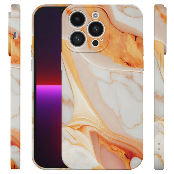 oranje marmer opdruk_iPhone 13 Pro telefoonhoesje met volledige rondom bedrukking (4)