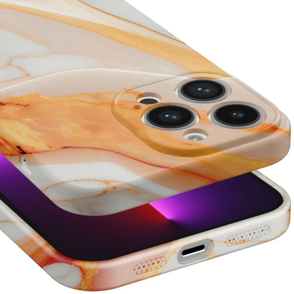 oranje marmer opdruk_iPhone 13 Pro telefoonhoesje met volledige rondom bedrukking (5)