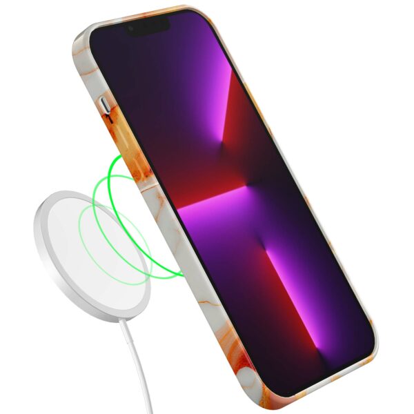 oranje marmer opdruk_iPhone 13 Pro telefoonhoesje met volledige rondom bedrukking (7)