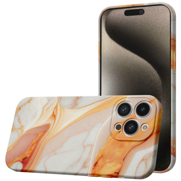 oranje marmer opdruk_iPhone 15 Pro Max telefoonhoesje met volledige rondom bedrukking (1)