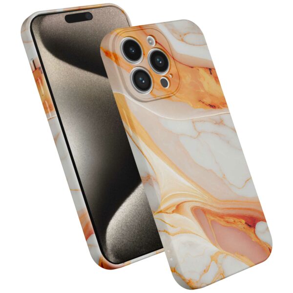 oranje marmer opdruk_iPhone 15 Pro Max telefoonhoesje met volledige rondom bedrukking (2)