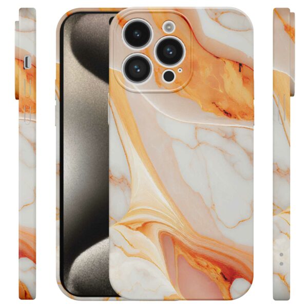 oranje marmer opdruk_iPhone 15 Pro Max telefoonhoesje met volledige rondom bedrukking (4)