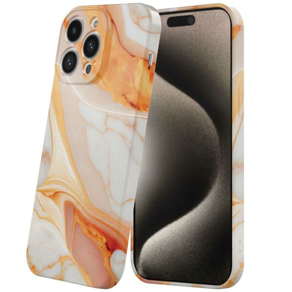 oranje marmer opdruk_iPhone 15 Pro Max telefoonhoesje met volledige rondom bedrukking (6)
